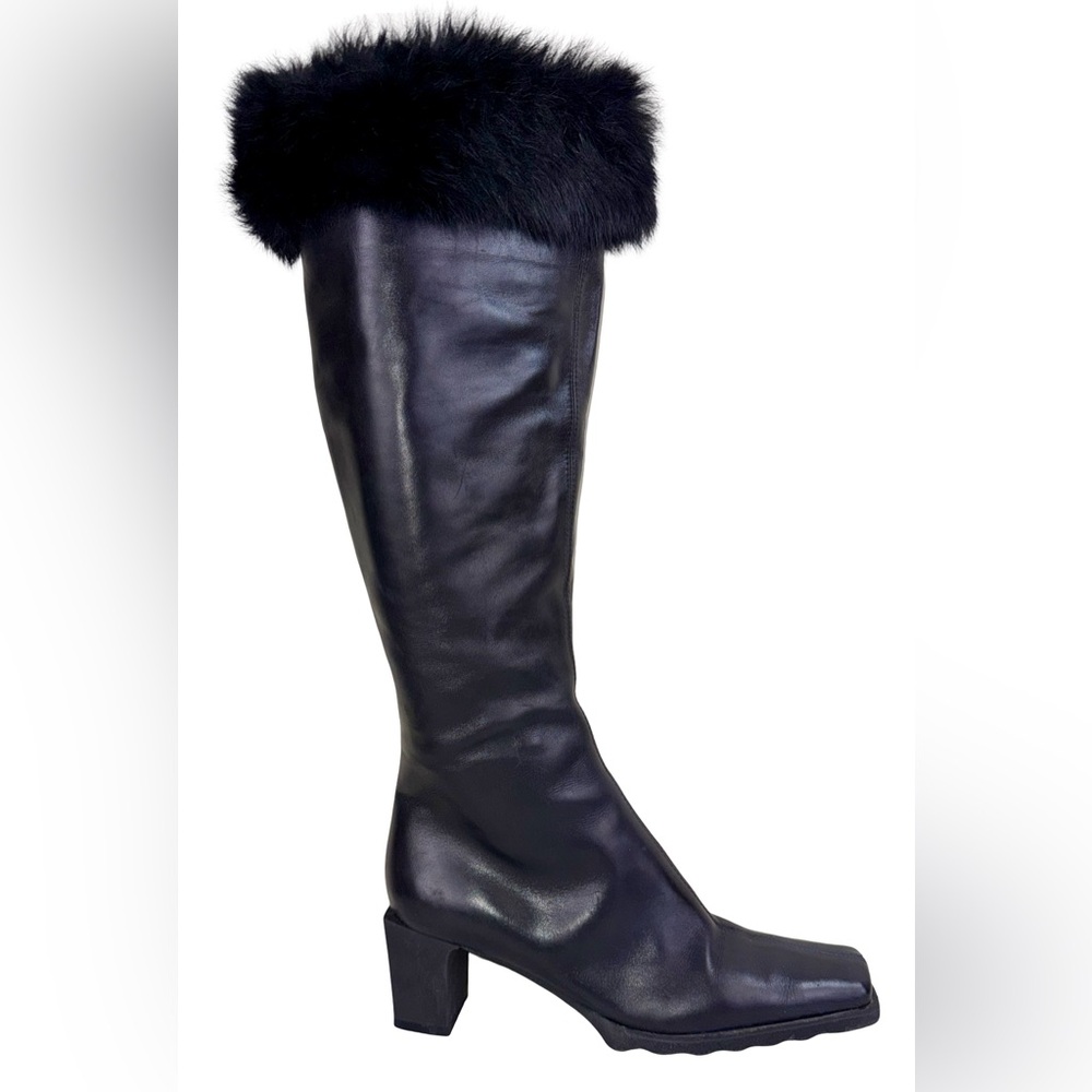 VICINI HIGH HEEL BOOTS IN BLACK LEATHER
